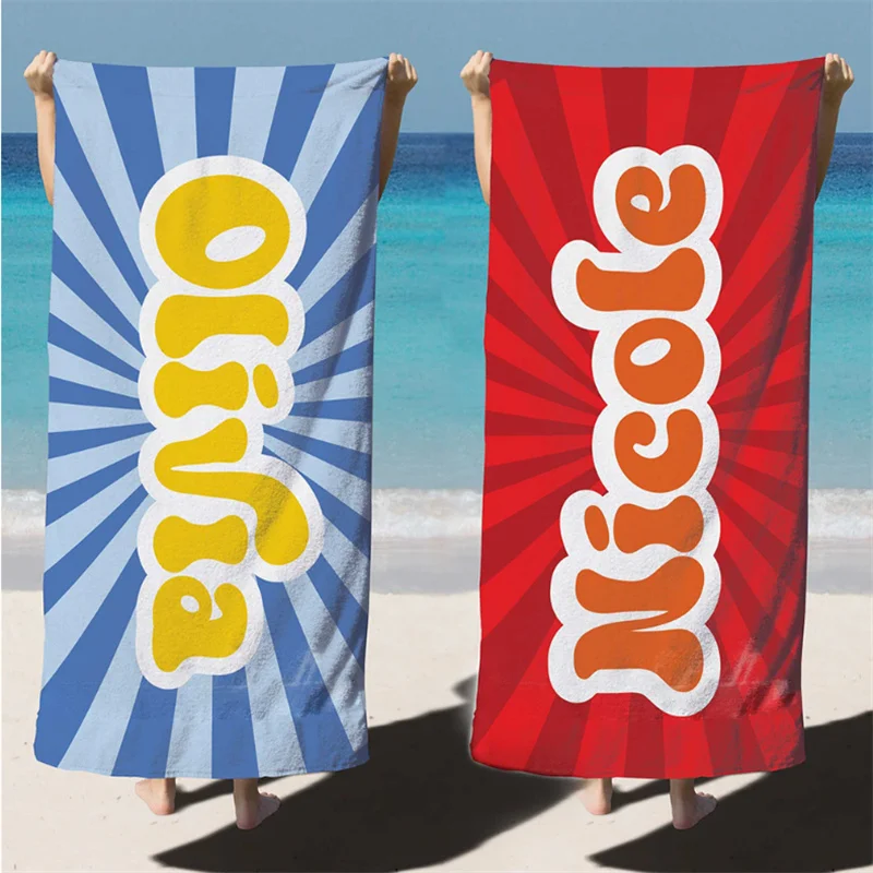 Многоцветное полотенце с радиальным градиентом и именем шрифт