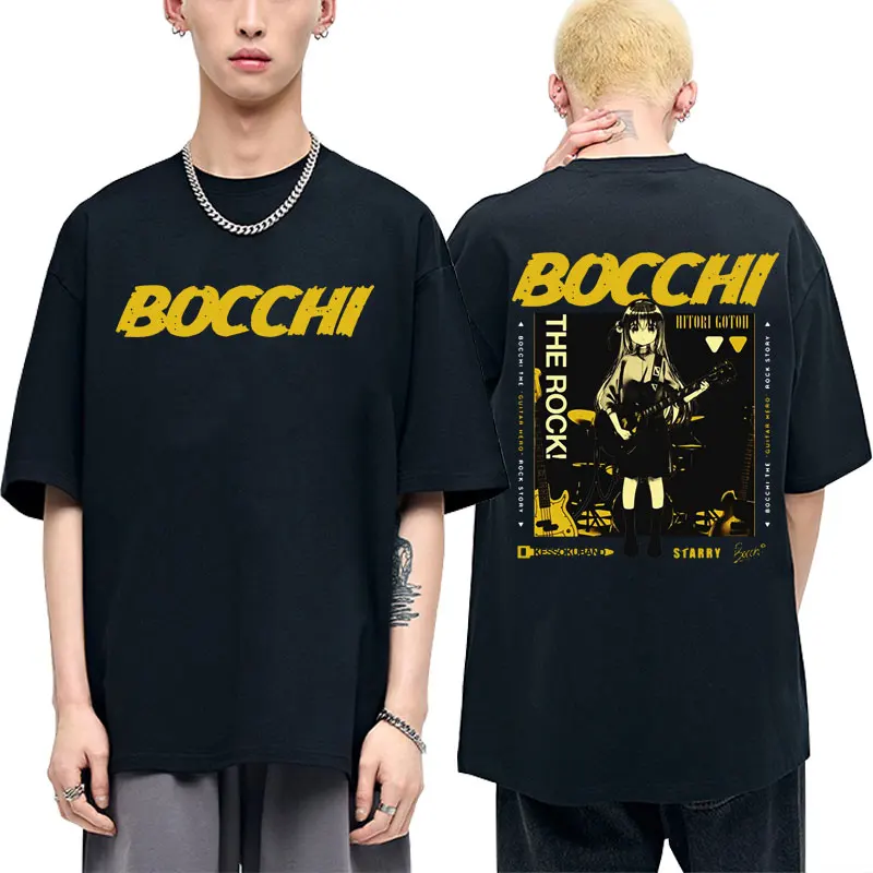 

Japanese Anime Bocchi The Rock Print T Shirt Hitori Gotoh Kessoku Band Graphic Tshirt Men Women Manga Oversized Cotton T-shirts