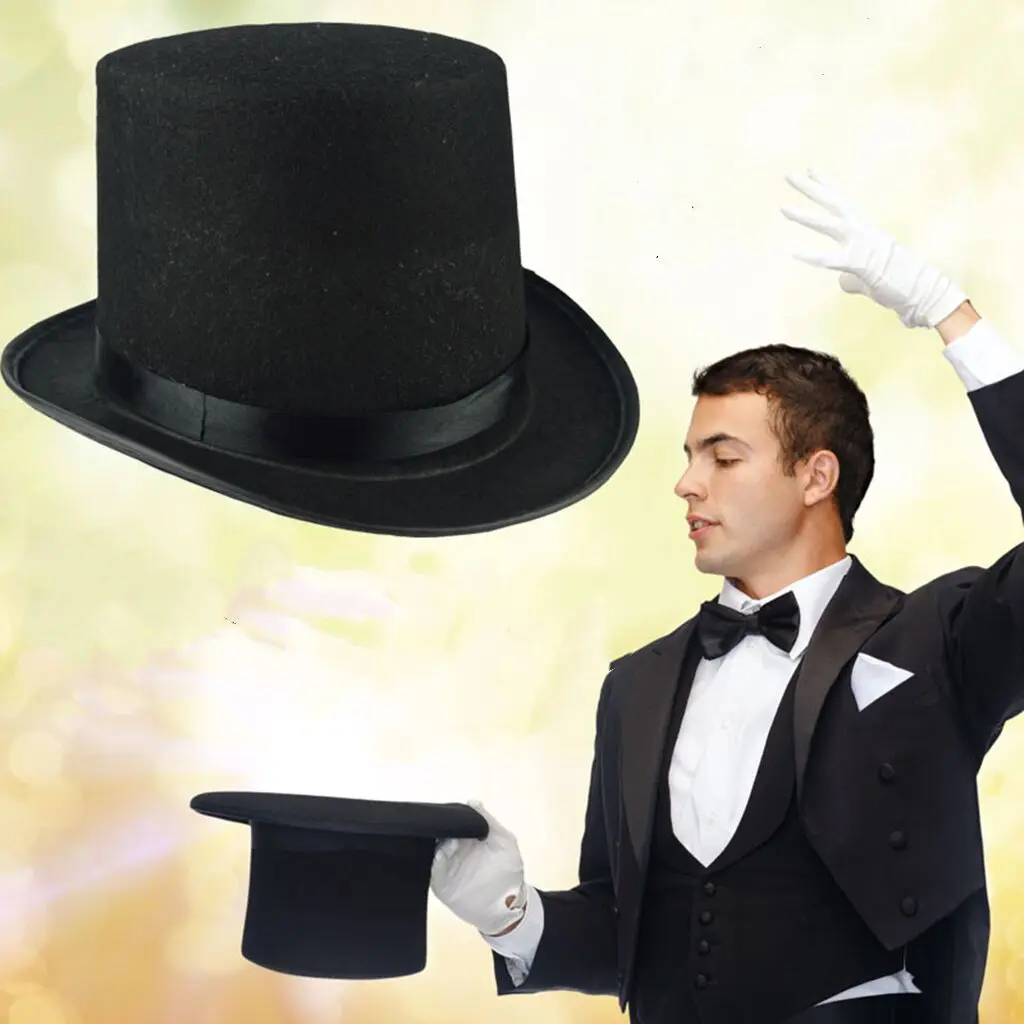 

Black jazz hat stage performance magician hat cos prop gentleman hat