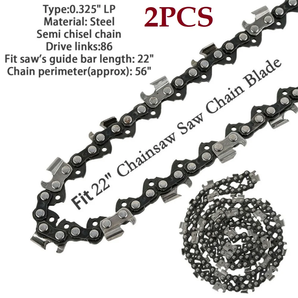

2 Pcs Chainsaw Saw 0.325in LP .058 Gauge 86DL Drive Link Chain Blade 22Inch For Garden Tools Accessories