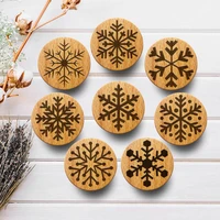 new engraved snowflake wooden drawer knob boho nursery cabinet pulls nature wood coat hook childrens room furniture handles