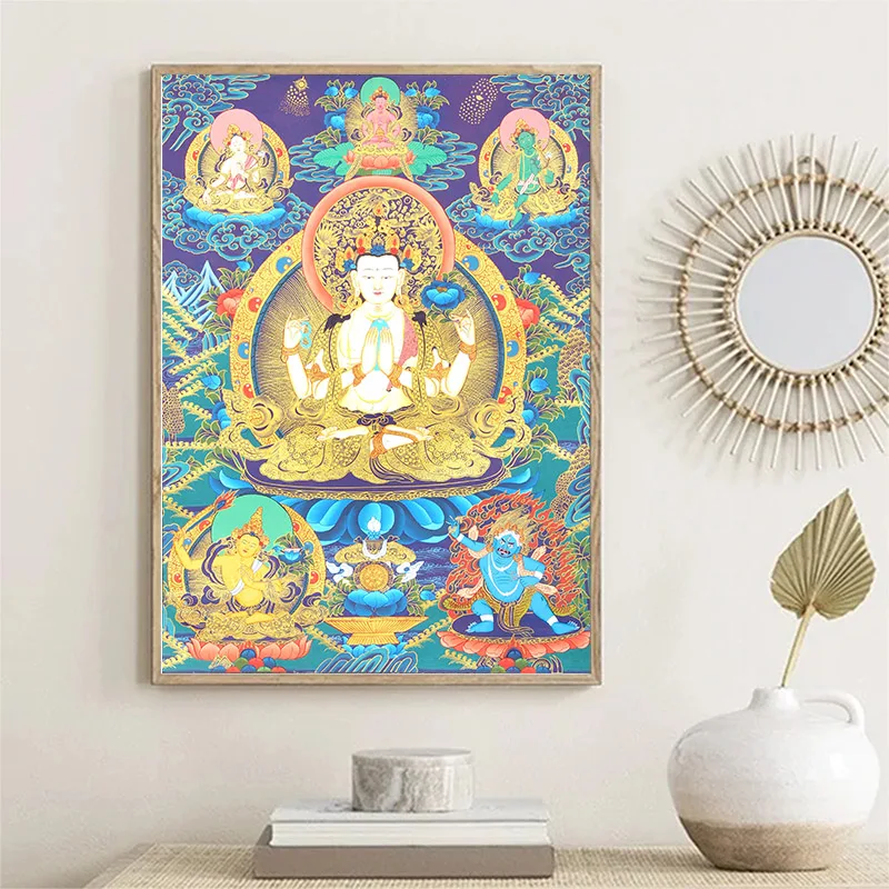 Буддийский плакат планшетофон с рисунком плакаты буддистские настенные