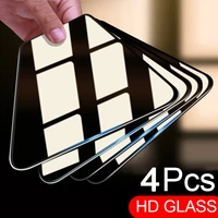4pcs 9d full screen cover tempered glass film for iphone 11 13 12 pro xs max mini x xr max 8 7 plus se 2020 protector film
