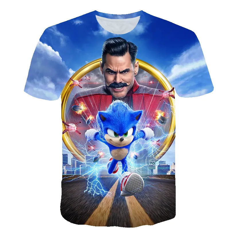 

Футболка детская из полиэстера, с принтом в виде аниме sonic Graphic