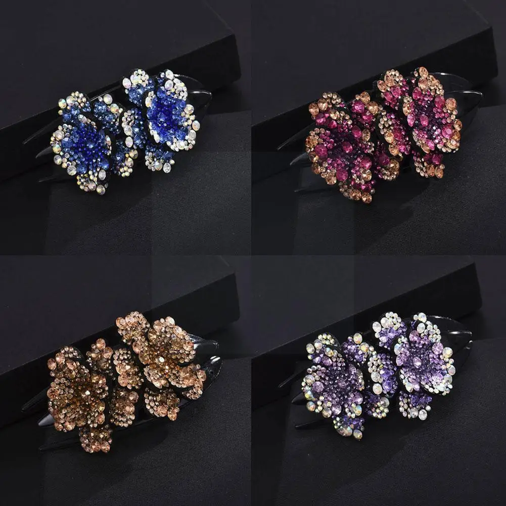 

Girl Double Flower Hair Claw Hair Grab Duckbill Clip For Women Headdress Hair Accessories Flower Hair G4c3