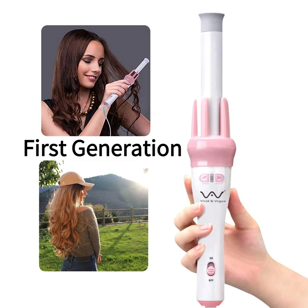 

Electric Hair Curling Iron No Harm To Hair Automatic Rotating Hair Curler Fast Heating Constant Temperature Ceramic Heating Tube