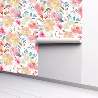 self adhesive multicolor flowers wallpaper removable paper for bedroom living room decorations wall mural wallpaper 45cm width