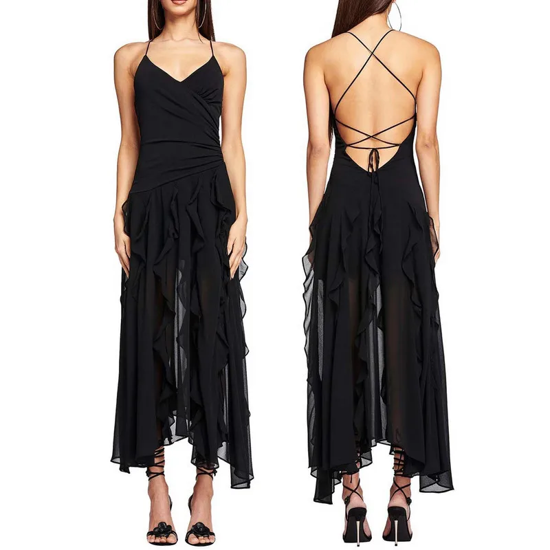 

Летнее сексуальное платье для ночного клуба, женские вечерние платья на бретельках, женская одежда без рукавов, длинное платье с открытыми плечами, уличная одежда