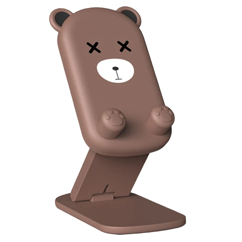 

Cute Bear Desktop Phone Stand Cartoon Phone Stand for iPad Retractable Adjustable Angle Works with All Phones/Tablets