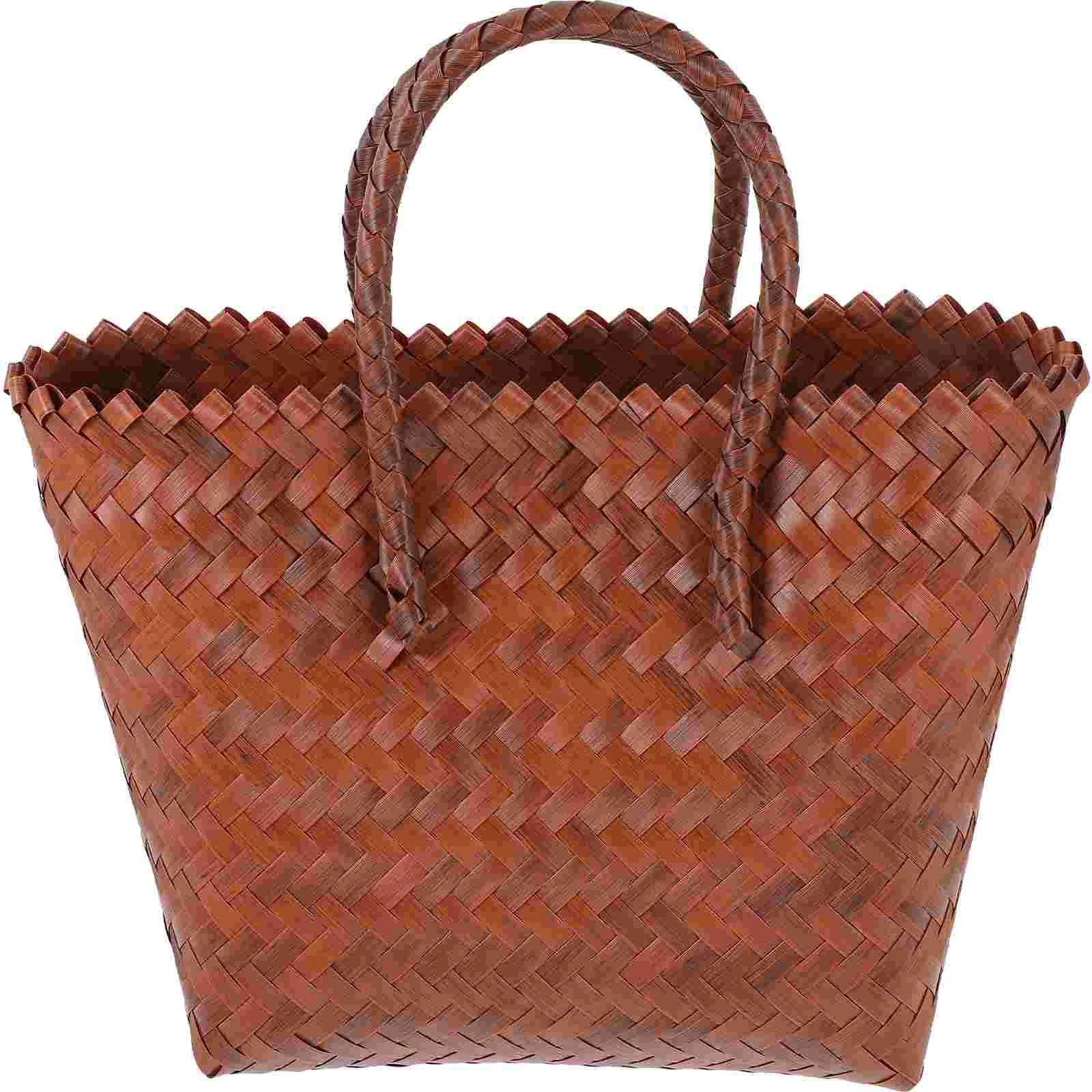 

Bread Container Straw Beach Bag Kitchen Storage Organizer Rustic Fruit Basket Shopping Woven Picnic Outdoor Baskets Miss