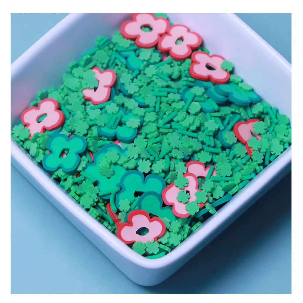 

Mix Design Green Hats Four Leaf Clover Flower Clay Slices Mixed Candy Sprinkles For Patrick's Day Slime Crafts Filling