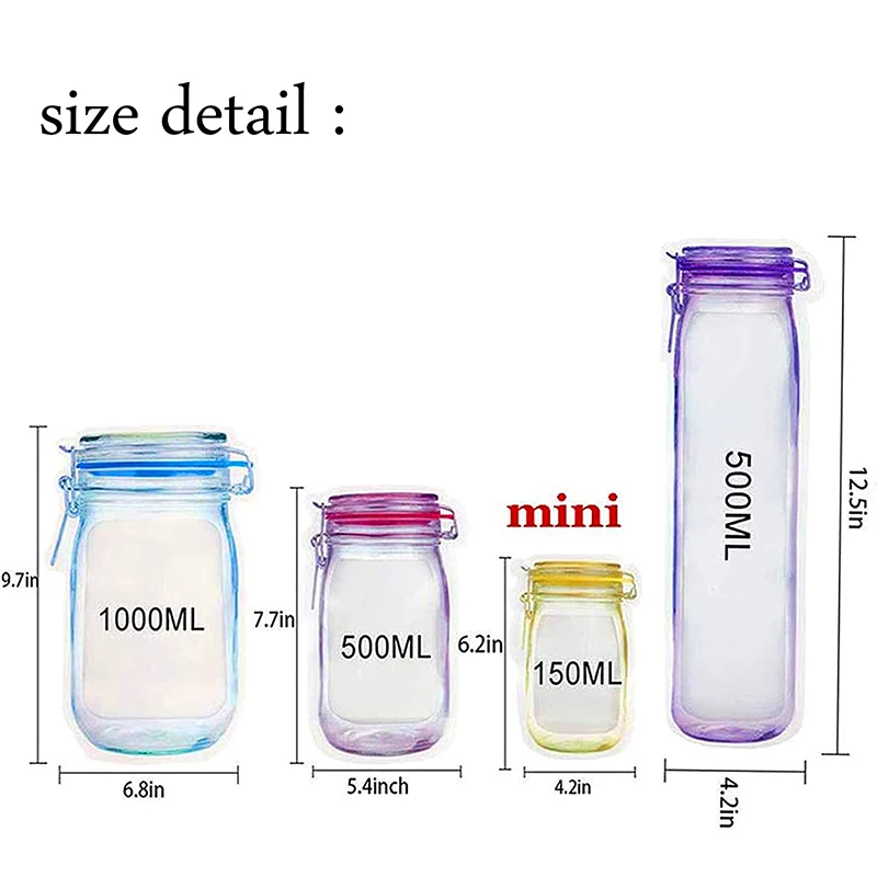 Модернизированная банка Мейсон на молнии замок сумки для сохранения еды