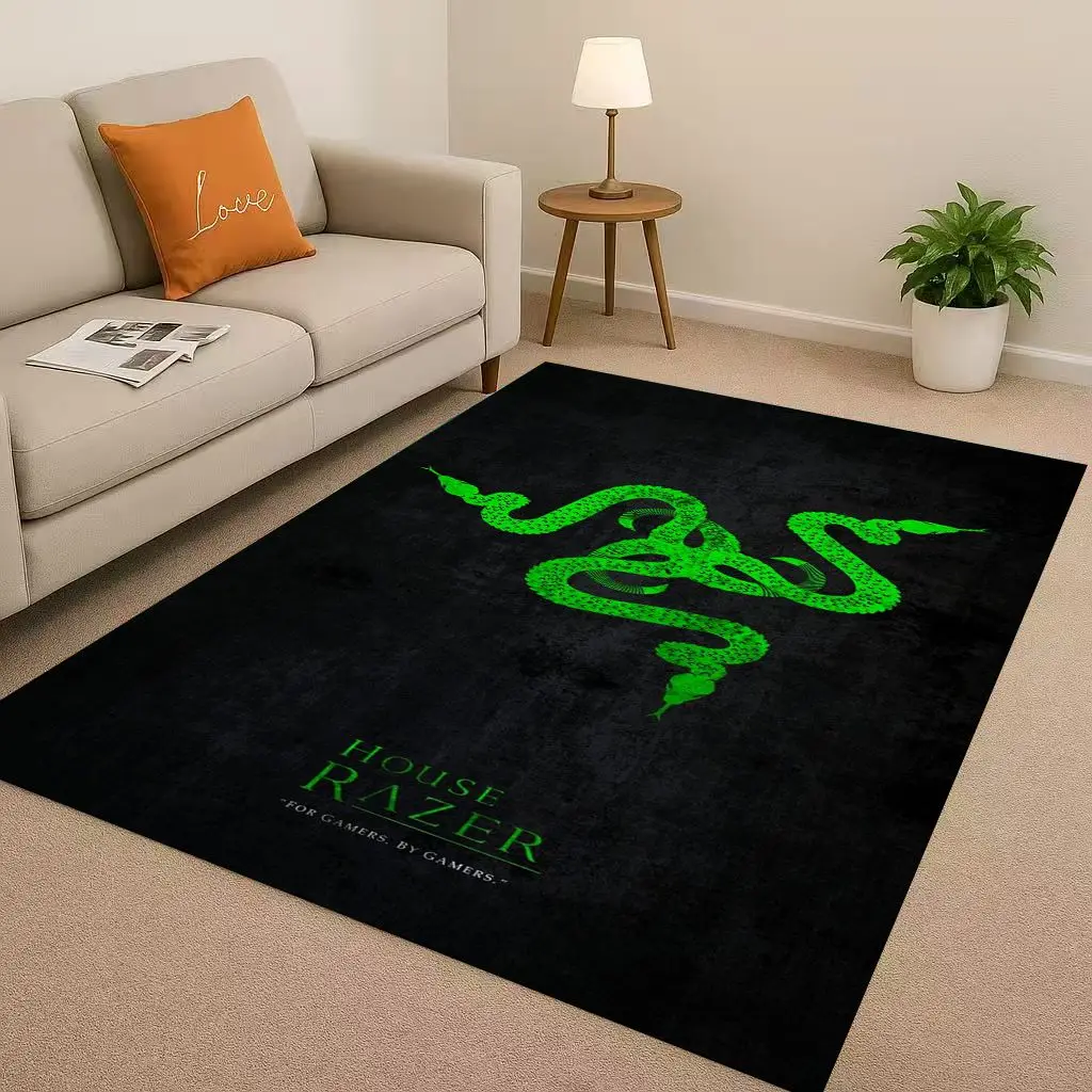 Фото HD Классическая игра Razer Snake Logo Gamer Гостиная Нескользящий ковер Мягкий ковер для спальни Игровая комната Диван, домашний декор Коврик №3
