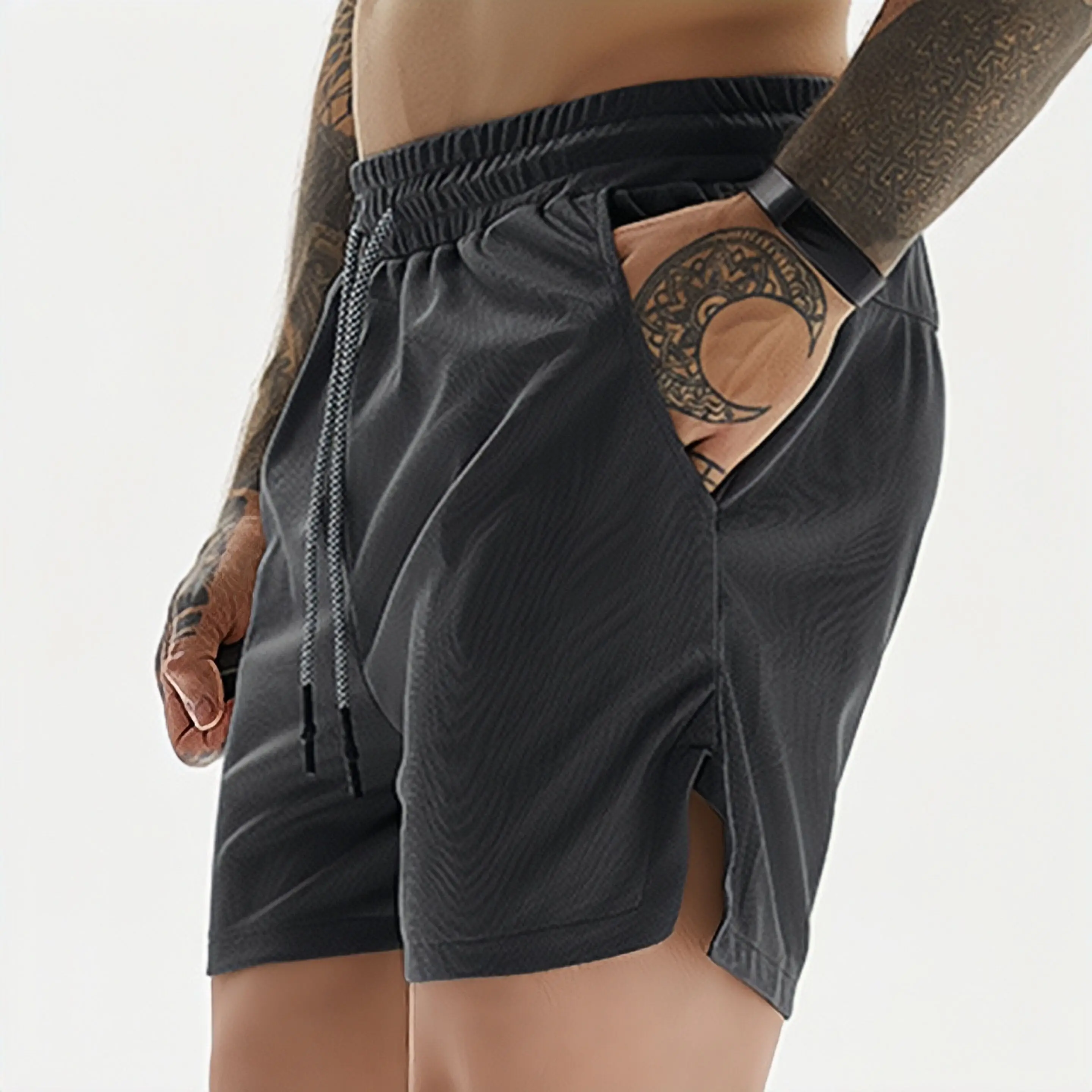 

Шорты для бега 2022, мужская спортивная одежда, шорты для тренажерного зала и фитнеса, быстросохнущие летние шорты для тренировок, спортивные ...