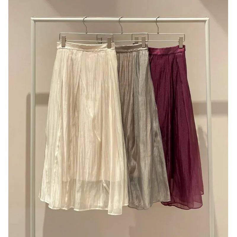 

Шифоновая юбка с завышенной талией, однотонная японская мода 2023, Готическая осенне-зимняя плиссированная юбка
