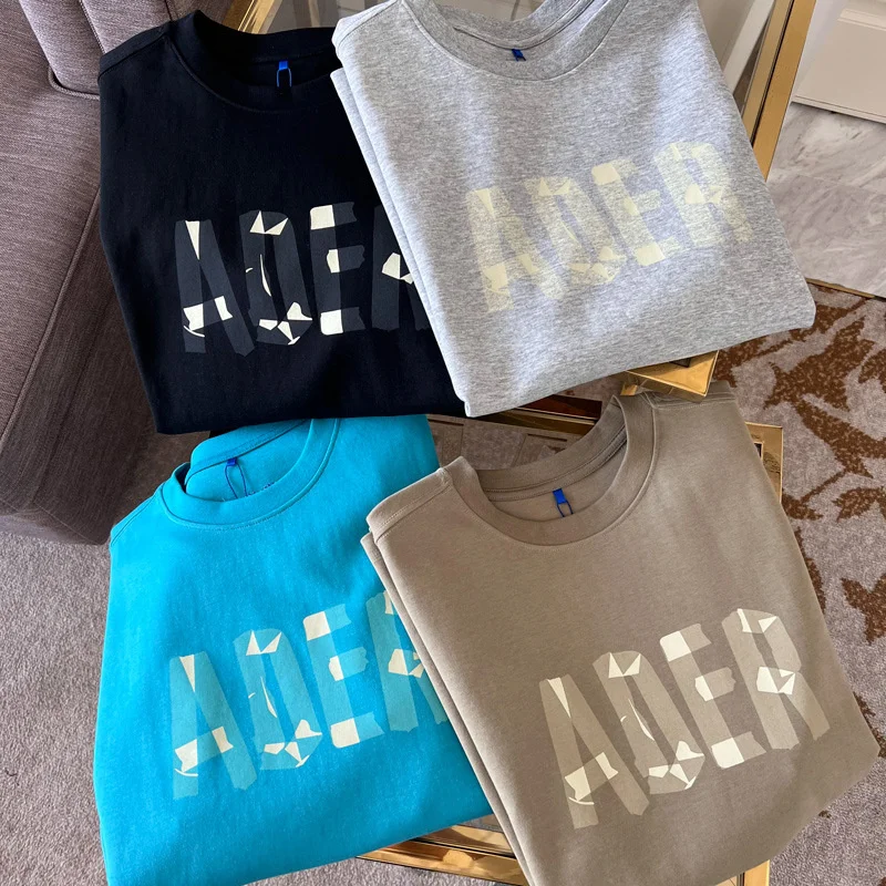 

Корейская Классическая лента ader с принтом букв оригами, мужская и женская Свободная Модная брендовая футболка с коротким рукавом