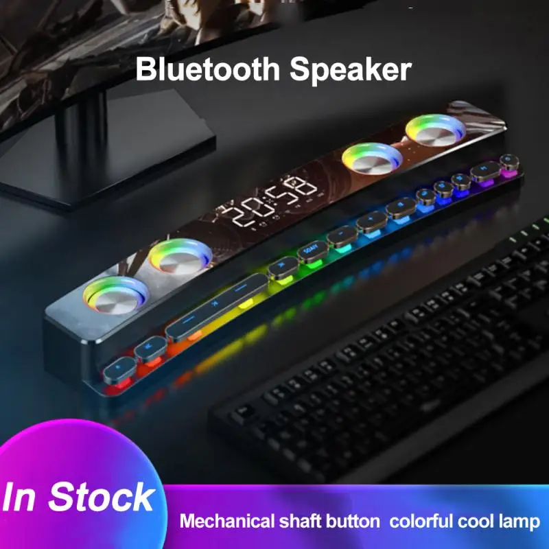 

Беспроводной Bluetooth-динамик со светодиодной подсветкой, компьютерная звуковая панель, 3D стерео музыкальный центр, сабвуфер, домашний киноте...
