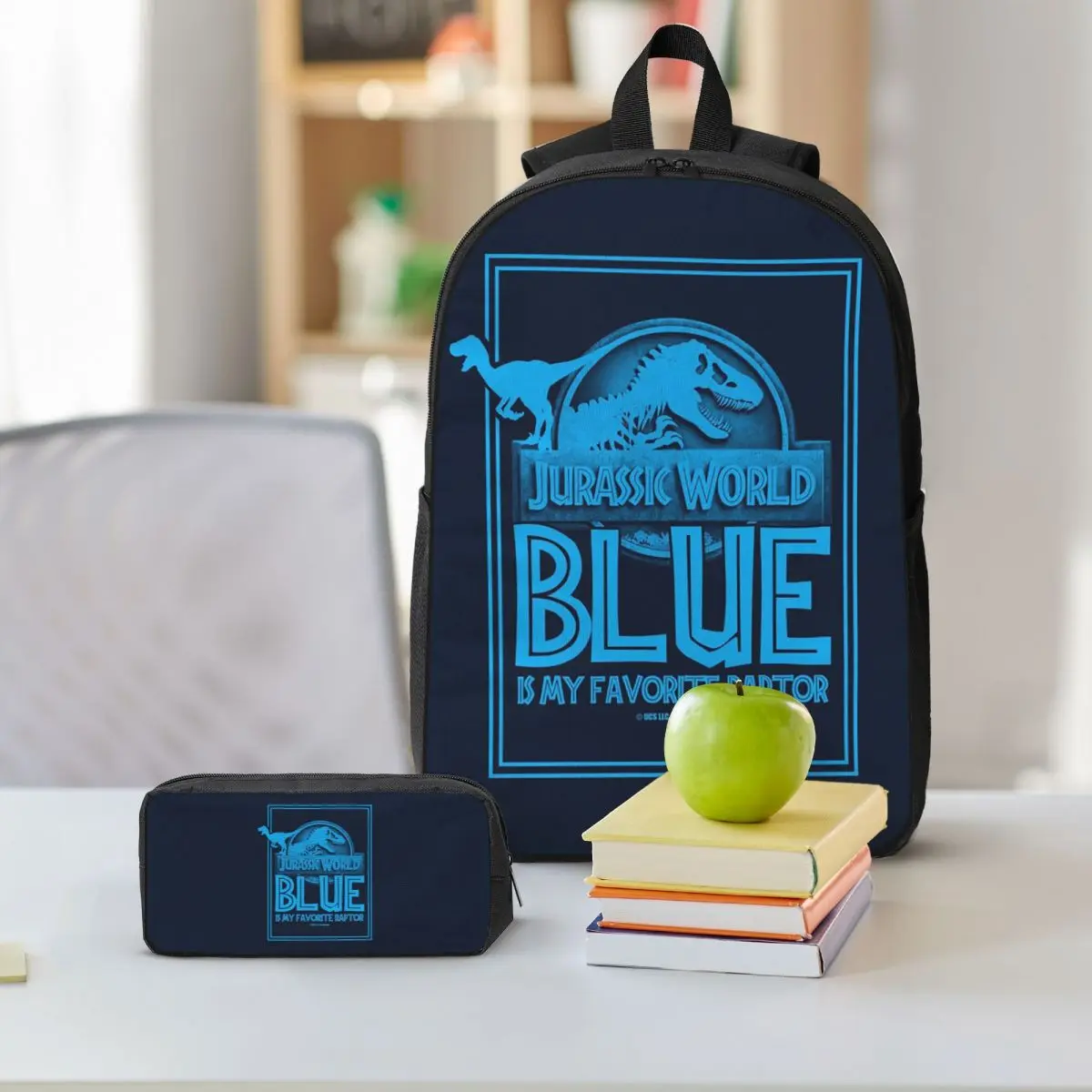 Рюкзак Jurassic World-Blue Is My Favorite Raptor, школьная сумка, сумка для ноутбука, сумки через плечо, 3 шт., изолированная сумка для обедов, пенал (art.: 3920d9dc7dee5) - 3920d9dc7dee5