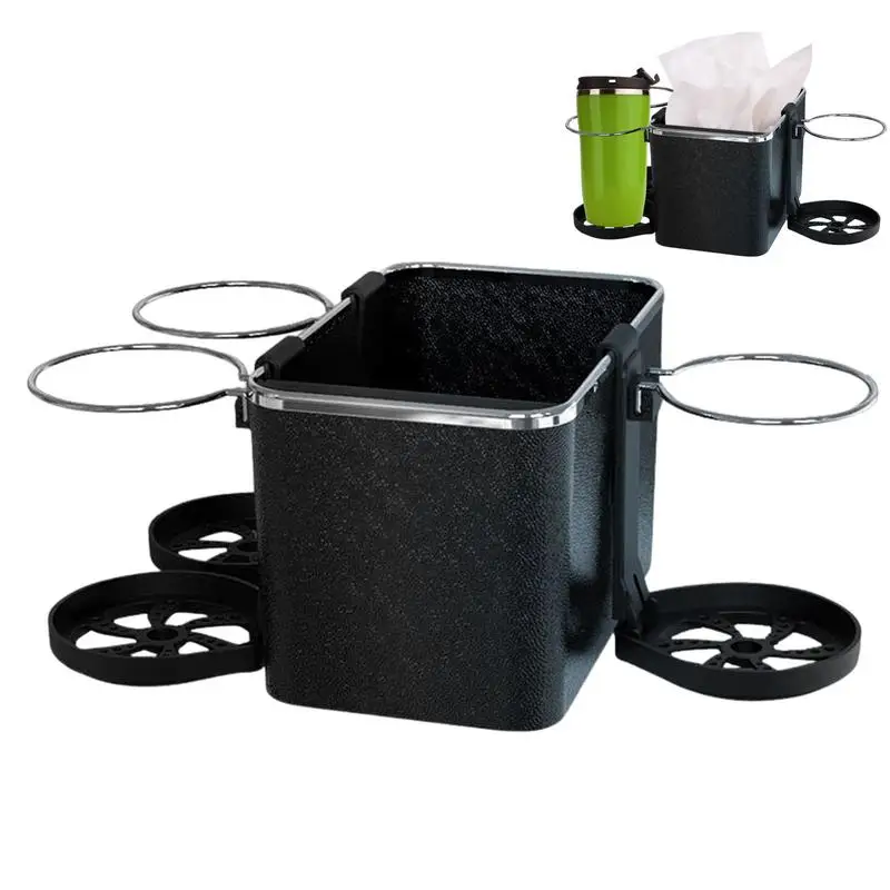 

Ящик для хранения в подлокотнике автомобиля с 2 держателями для стаканов для воды, автомобильный подлокотник, органайзер, портативная чашка, сотовый телефон, коробка для хранения напитков, автомобиль