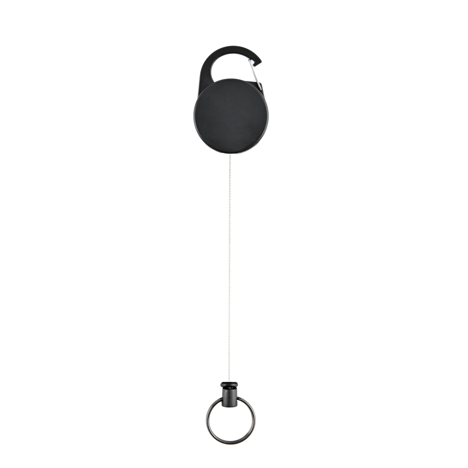 

Retractable Keychain Retractable Badge Holder ID Badge Holder With Steel Wire Rope Heavy Duty Black Key Chain Extender For