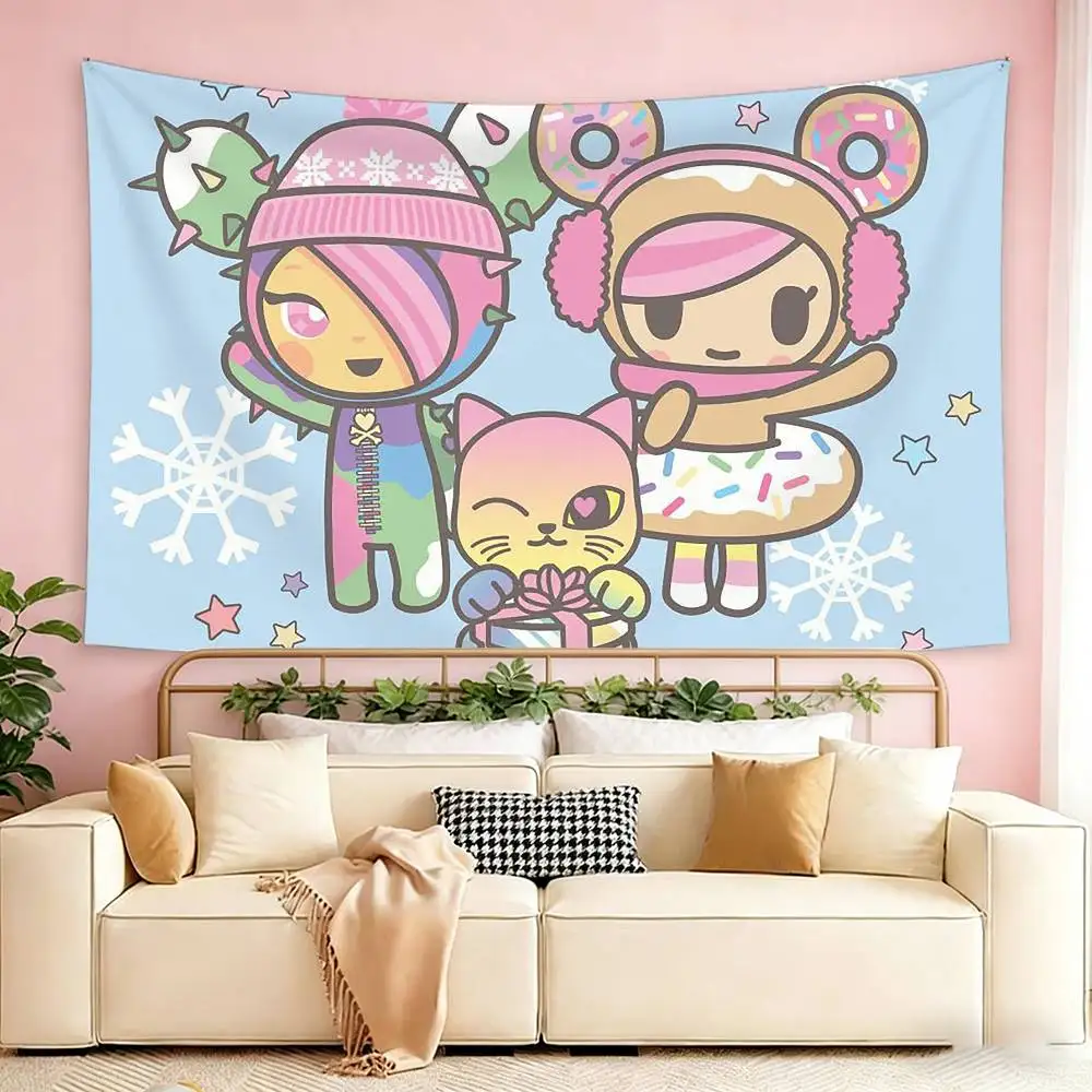 Фото Флаги Anime T-TokidokiS, подходящие для вечеринок, клубов, украшения стен на открытом воздухе, баннеры для декора интерьера, подарок для фанатов №3