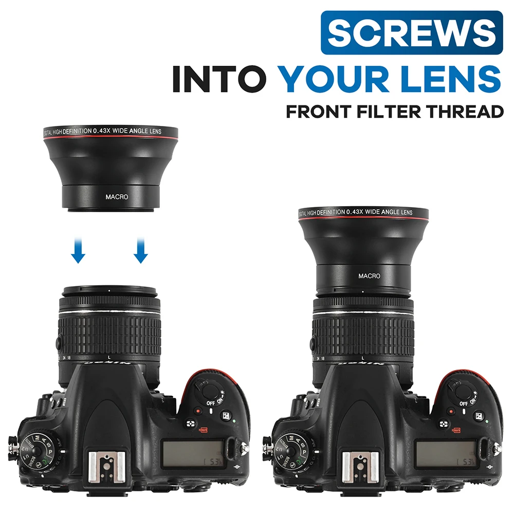 Объектив Lightdow 55 мм 0.43x с макрообъективом