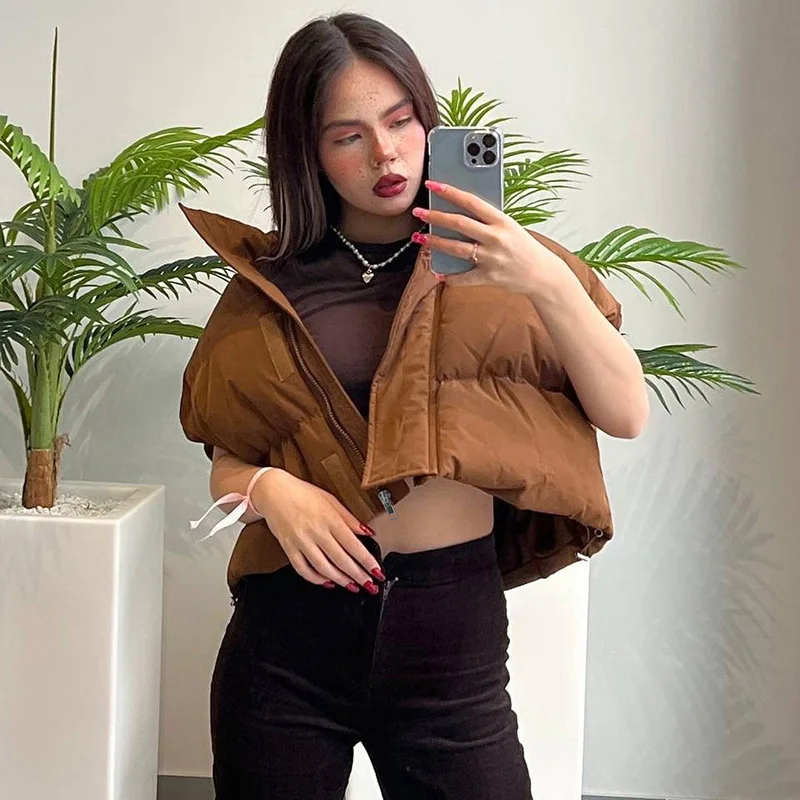 Winter Jacket Female New Thickening Warm Casual Temperament Commuter Loose High Collar Vest Cotton Clothing Female