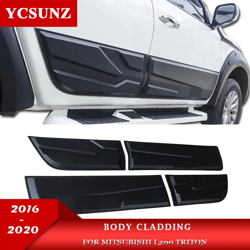 

ABS Matte Black Body Cladding For Mitsubishi L200 Triton 2016 2017 2018 2019 2020 Strada Double Cab Car Styling YCSUNZ