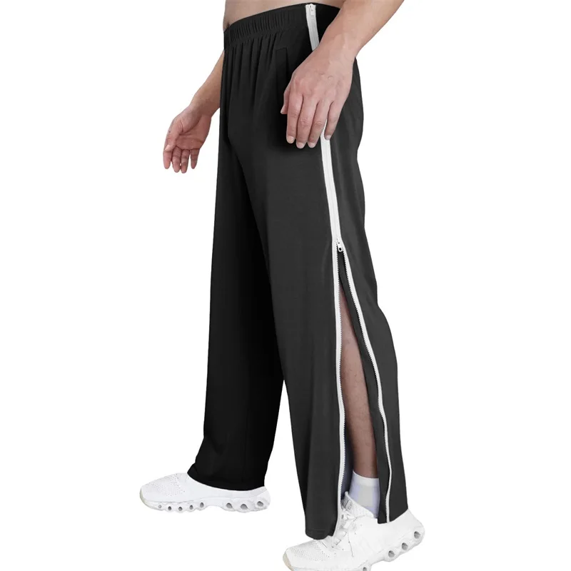 

Men s Tear Away Basketball Track Pants High Split Side Snap Cinch Bottoms Loose Sweatpants Casual Athletic Workout Trouser