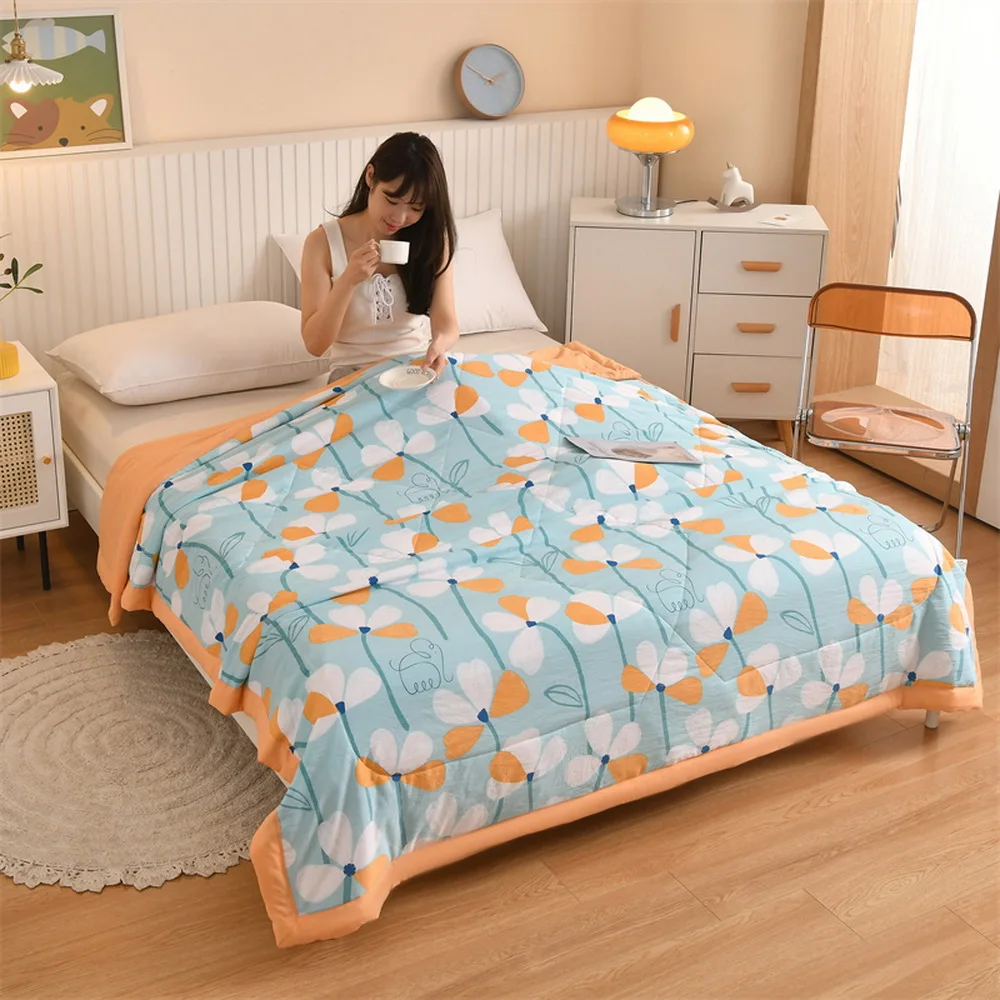 

Разноцветное одеяло в мультяшном стиле, тонкое одеяло, летнее одеяло, кондиционер, одеяло для дивана