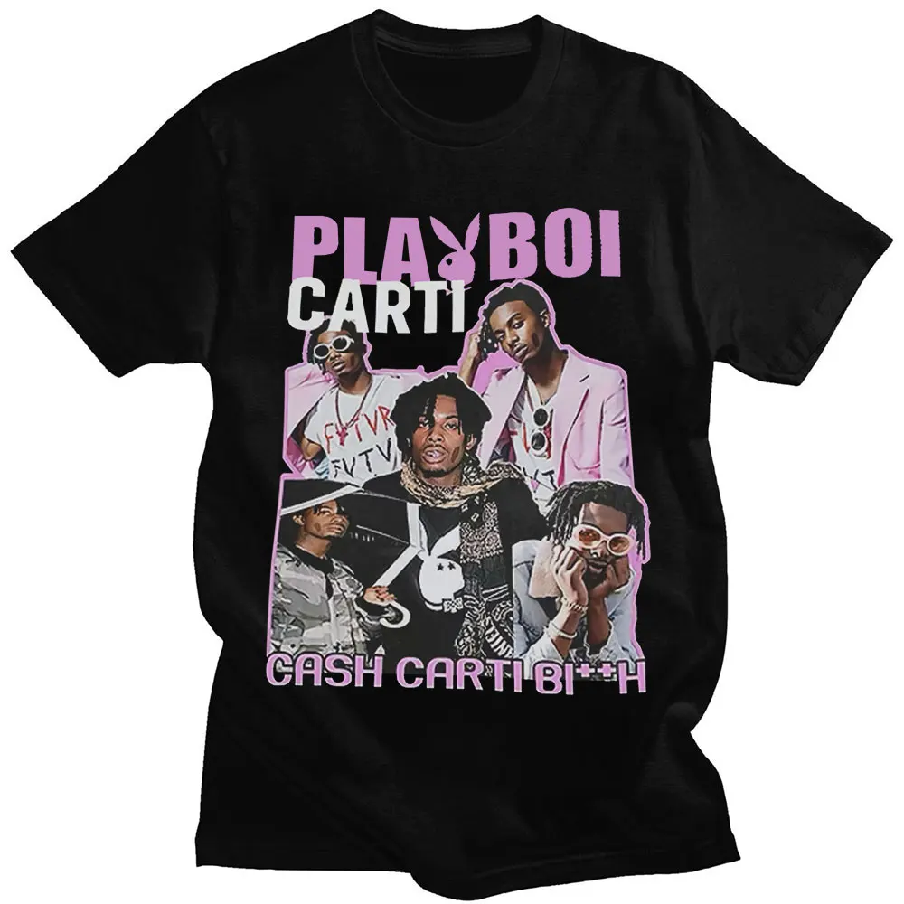 

Футболка Playboi Carti в стиле хип-хоп для мужчин и женщин, футболки с графическим принтом, летняя мужская футболка с коротким рукавом большого ра...