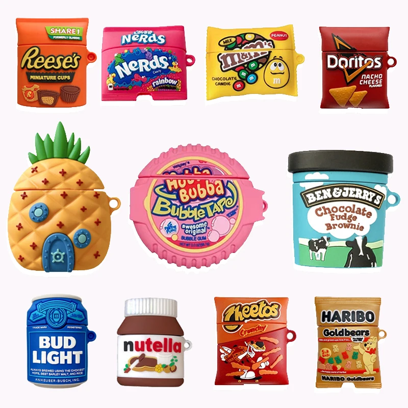 

3D Snack Candy Drinks Case for Apple AirPods 3 2 1 Creative Bluetooth Earphone Cute Silicone Cover for Airpods Pro Case funda