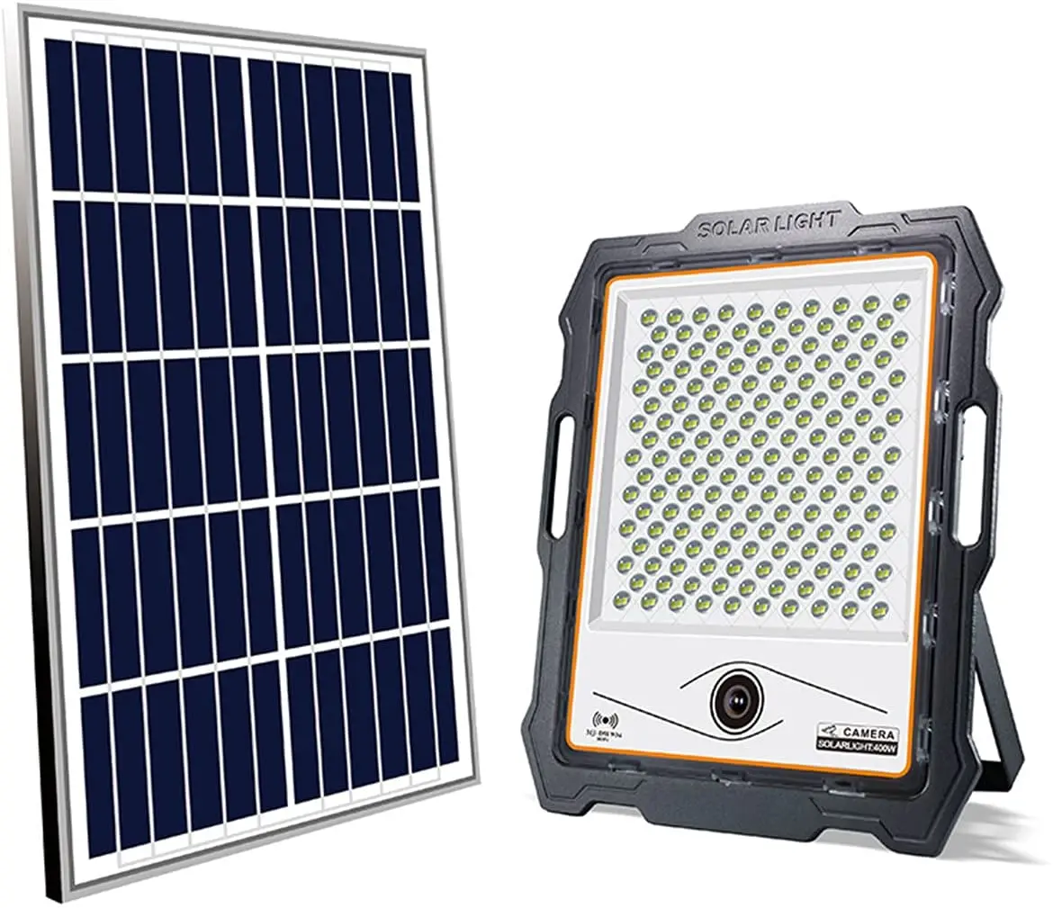 solar flood light cctv security camera wireless wifi monitoring outdoor lamp phone control with 128gb sd memory card built in free global shipping