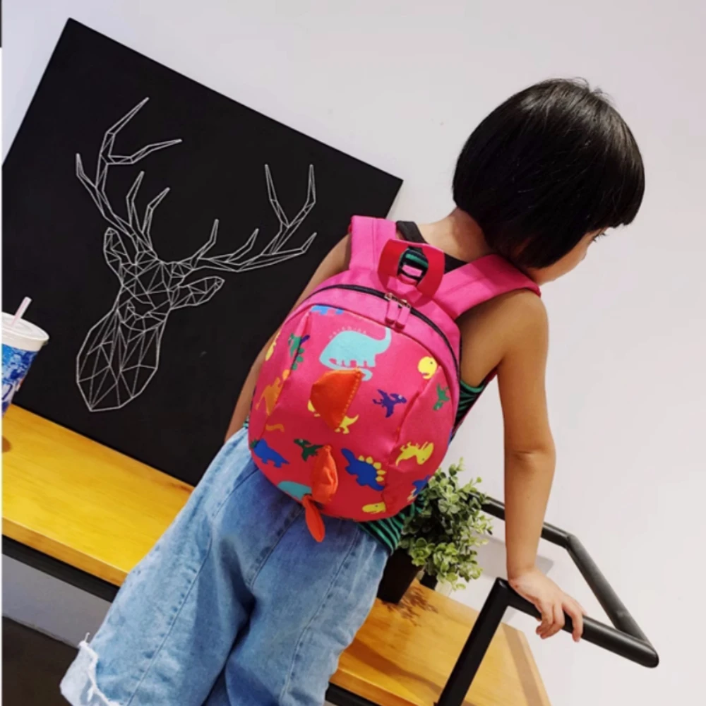

New Children's School Bag Dinosaur Cartoon Kindergarten Backpack Korean 1-3-5 Year Old Cute Baby Lost Prevention Book Backpack