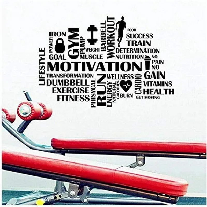 

MOTIVATION GYM quote Wall Stickers Decal Decor Vinyl removable