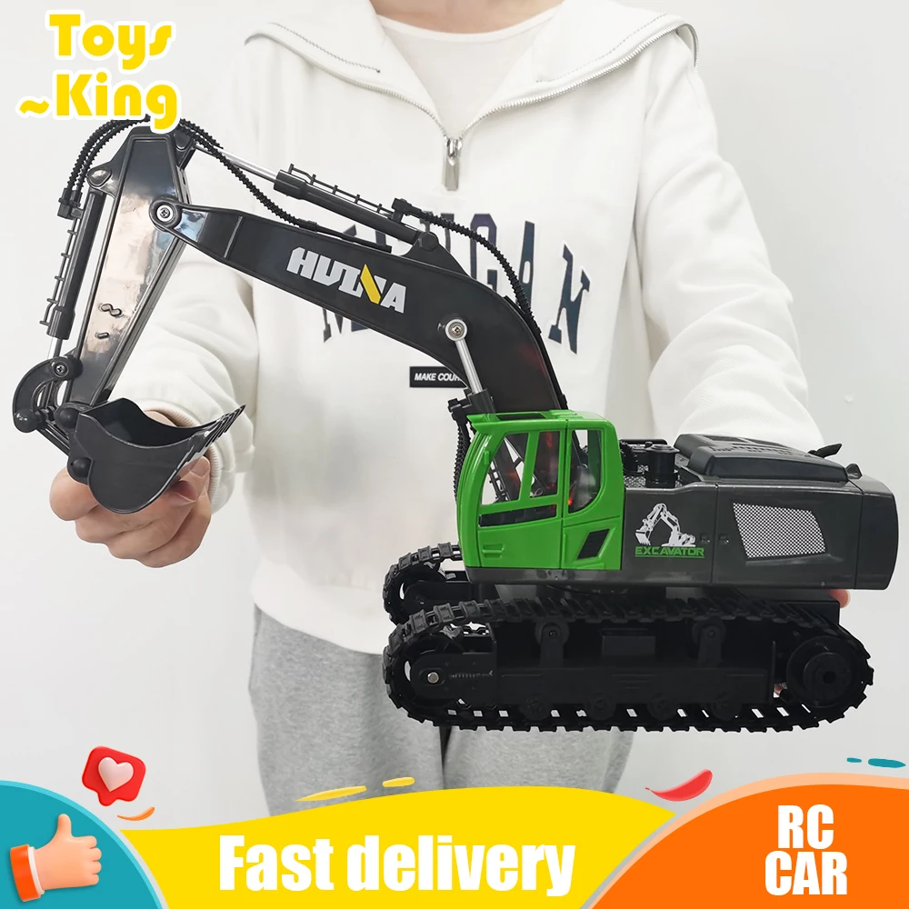 RC Excavator Huina 1558 1/18 Remote Control Car Alloy  11ch Caterpillar Crawlers  Engineering Vehicle Tractor  Toys for Boy Gift