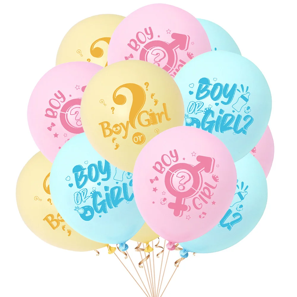 

30 Pieces Boy or Girl Gender Reveal party Latex Balloon Pink Blue Yellow Baby Shower Birthday Party Balloons Decorations