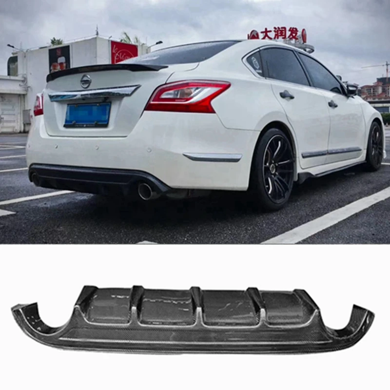 

Good Fitment Carbon Fiber Weave P Style Back Lip Rear Bumper Spoiler Diffuser For Nissan Altima 2013-2015 Car Styling Car Acces
