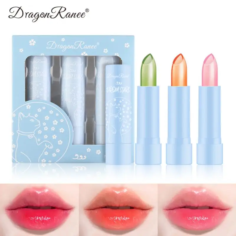 

3PCS Moisturizer Lip Gloss Transparent Lipstick Temperature Color Change Waterproof Makeup Lip Balm Makeup Women Cosmetic TSLM1