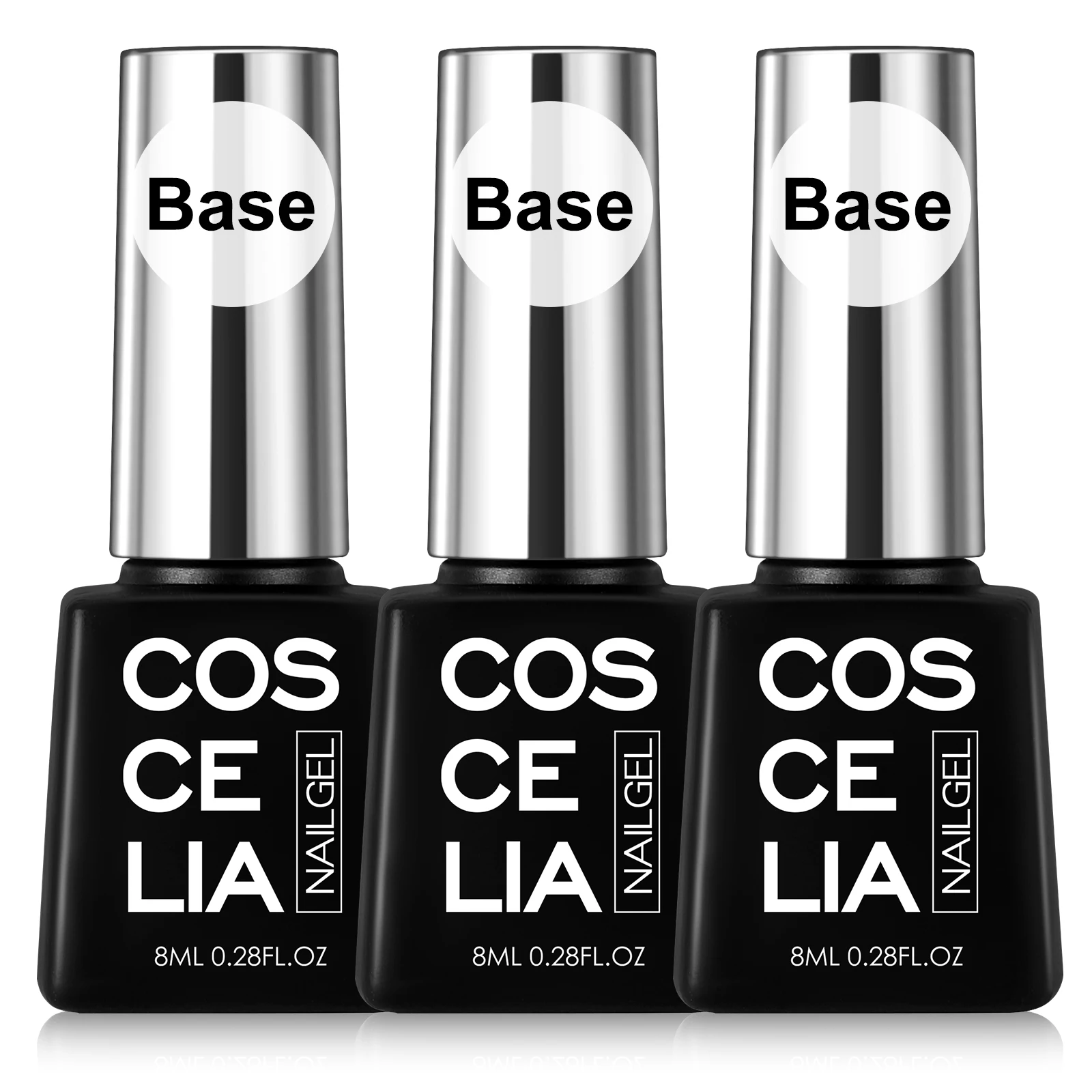 

COSCELIA 3PC Base Coat Glossy Matte Top Coat UV Gel Varnish Soak Off Gel Nail Polish Clear Bright Functional Gel Manicure Set