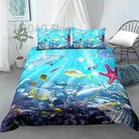 3d printed duvet cover set under sea world duvet cover with pillowcase king queen size bedclothes comforter covers home textiles