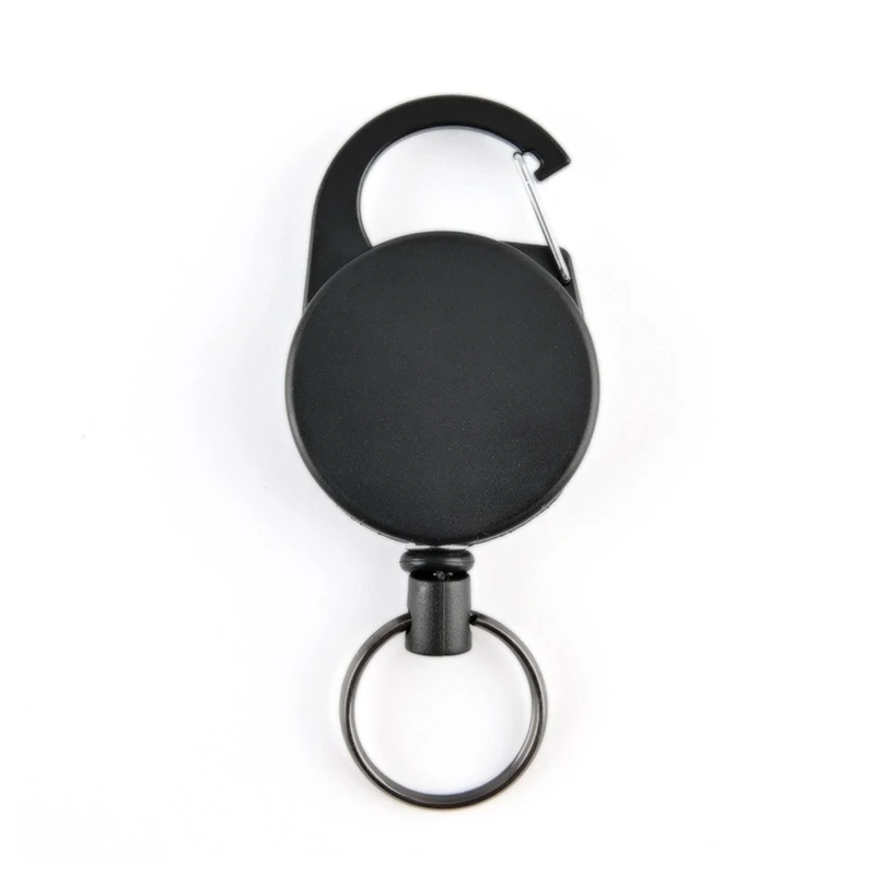 

Retractable Keychain Heavy Duty Key Chain Carabiner Retractable Badge Holder Reel 23 Inches Steel Wire Rope for Workers