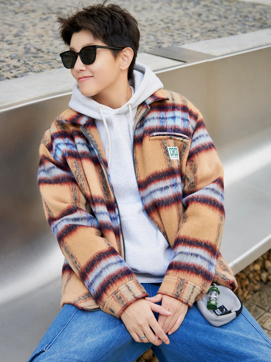 Cookawu2024 Осенне-зимняя цветная клетчатая стеганая хлопковая укороченная куртка на