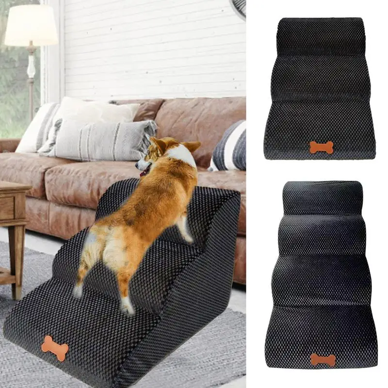 

Dog Stairs Pet Dog Ramp 3-Step/4-Step Pet Stairs Pet Cat Steps Ladder For Small Dogs Dog Stairs Ladder Removed And Washed