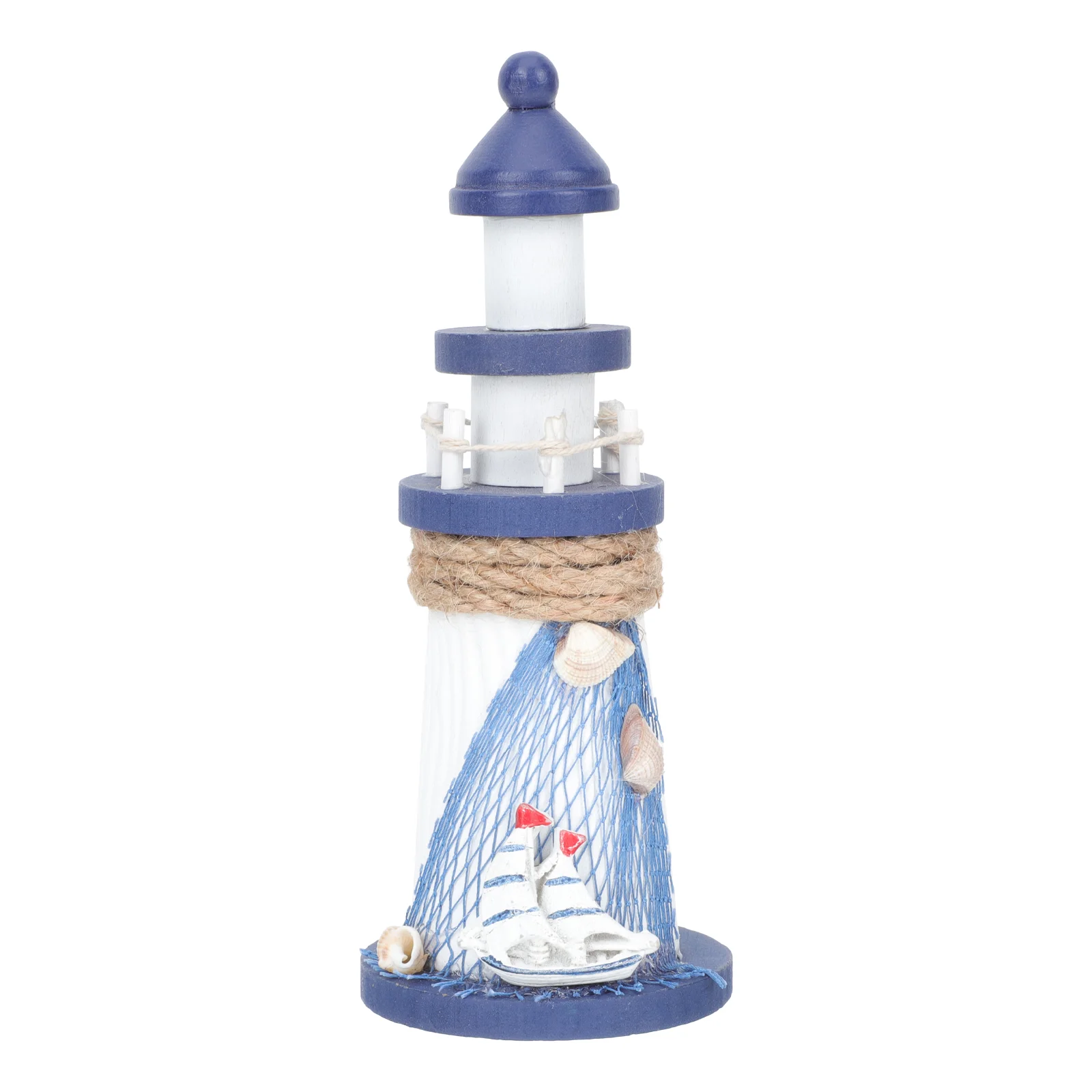 

Lighthouse Decor Nautical Mediterranean Wooden Beach Decorations Table Ornament Tabletop Home Decoration Figurines Tower Statue