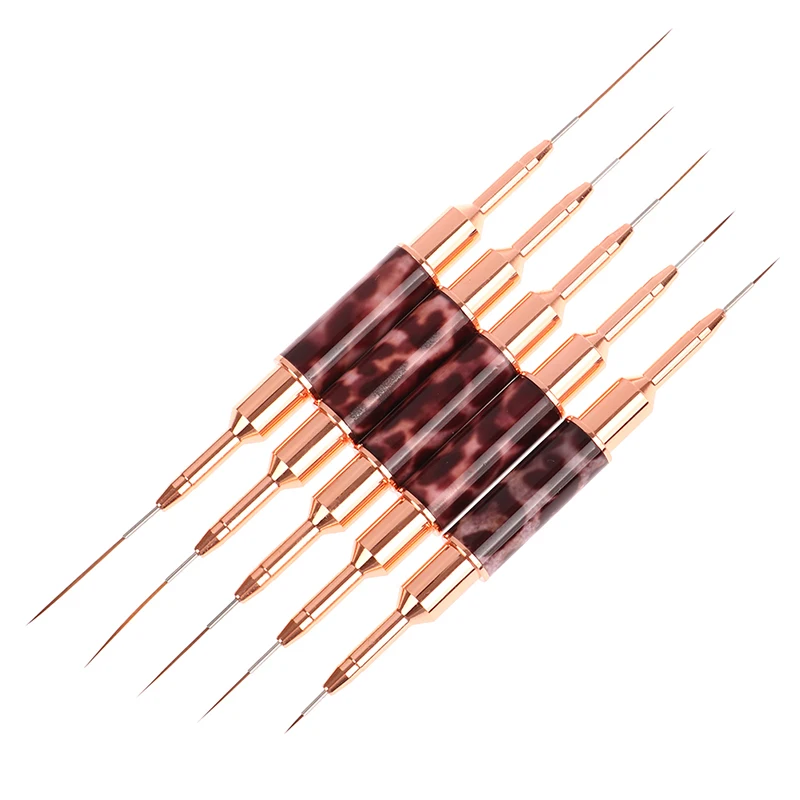 

Кисти для дизайна ногтей с леопардовым принтом, двойная головка, кисть для дизайна ногтей, кисти для рисования, рисования, дизайна ногтей, уд...