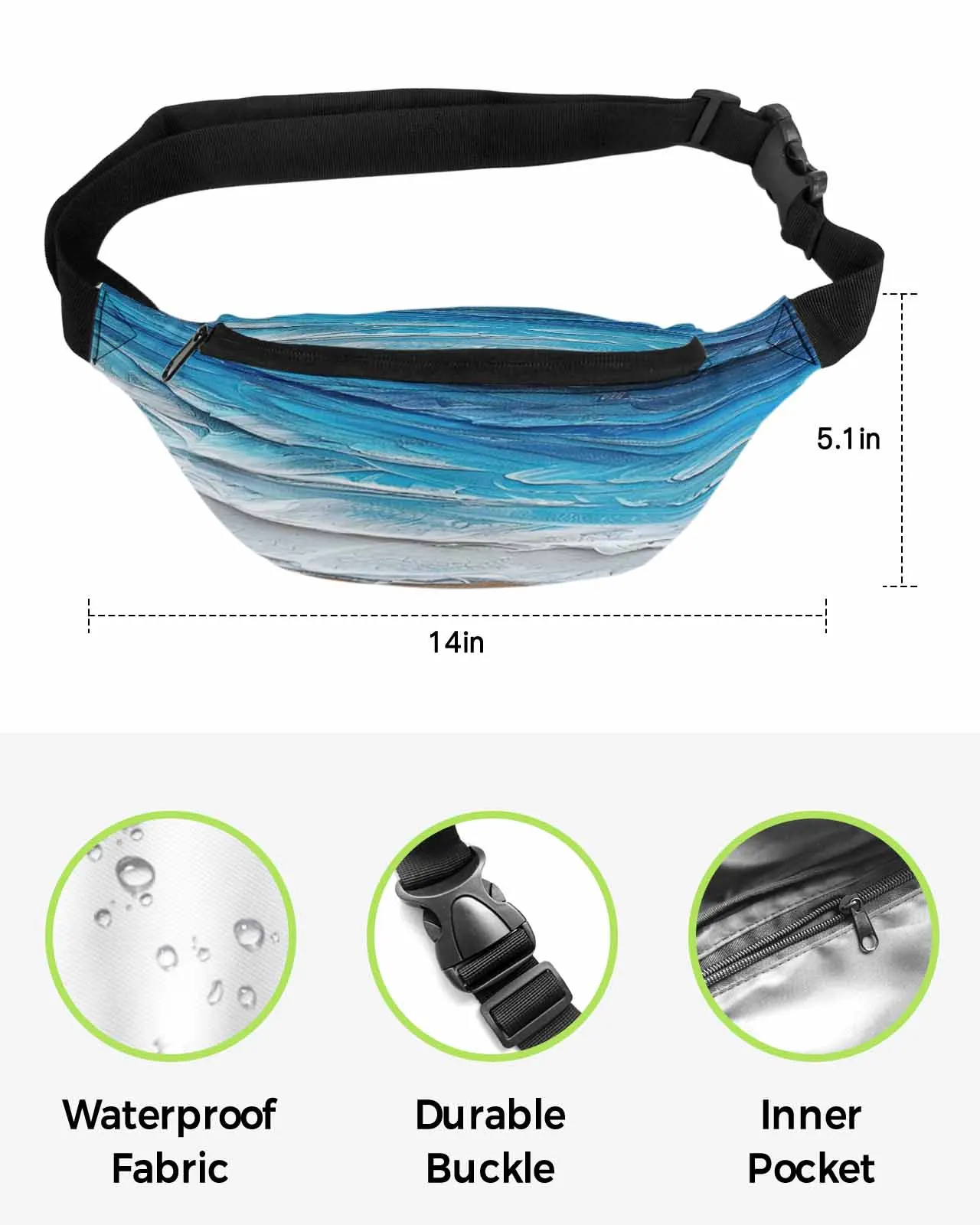 Поясная сумка для мужчин и женщин забавная пляжная сумочка с градиентом морских