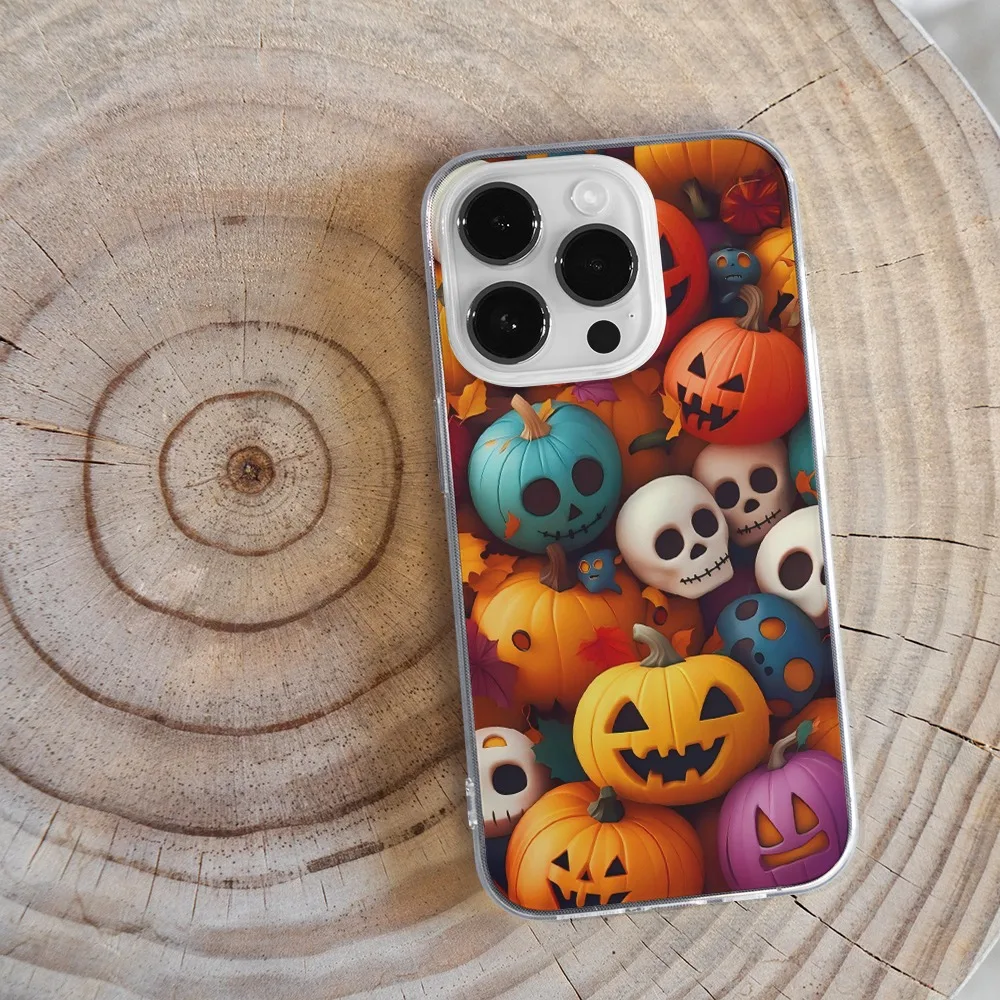 Чехол для мобильного телефона в стиле Хэллоуина iPhone X XR XS Max 11 12 13 Pro Mini 14 15 16 7 8 Plus