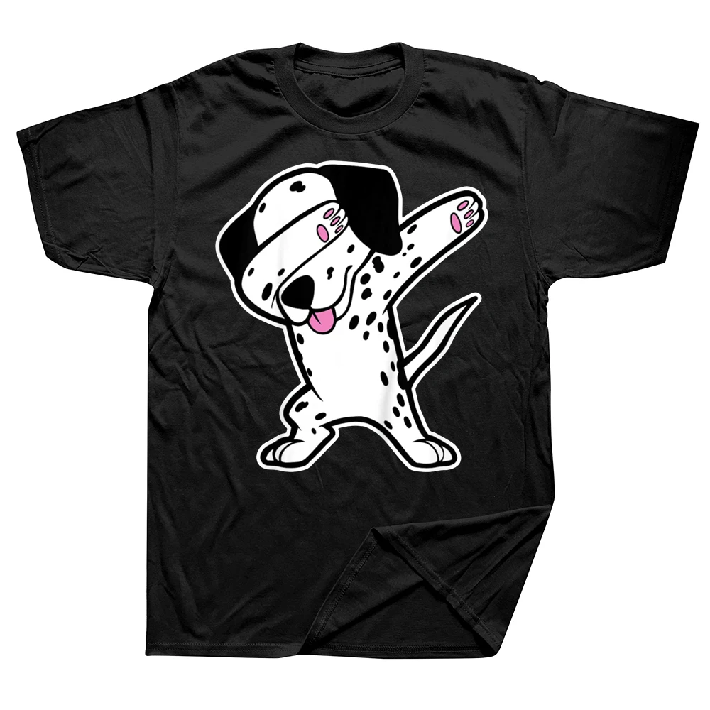 

Funny Dalmatian Dabbing Dab Dog Dance T Shirts Graphic Cotton Streetwear Short Sleeve Birthday Gifts T-shirt Mens Clothing