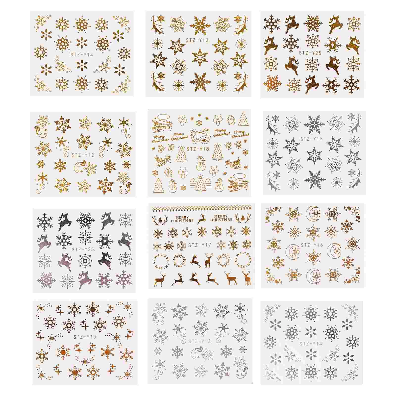 

Christmas Nail Manicure Decals Stickerholiday Festival Diy 3D Decorations Stickers